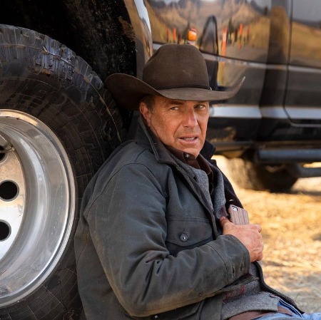 The scene of Kevin Costner from the television series Yellowstone.